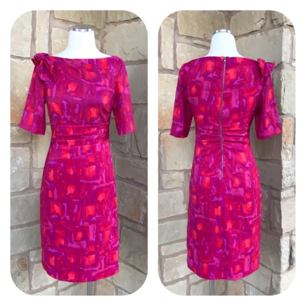 Kay Unger New York Printed Sheath Cocktail Dress 4 - Picture 2 of 8
